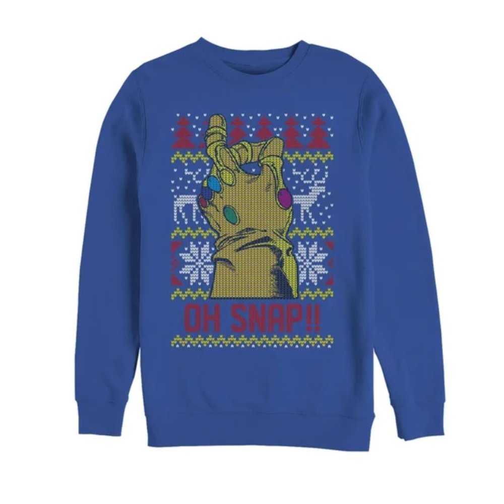 Disney  Thanos ''Oh Snap!!'' Holiday Sweatshirt for Adults (XXL)